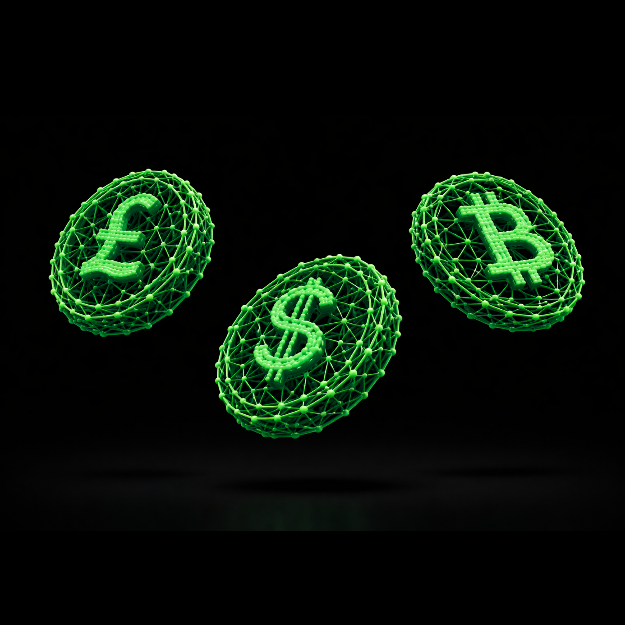 Financial network visualization with currency symbols